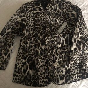 Quilt Snow Leopard Animal Print Jacket